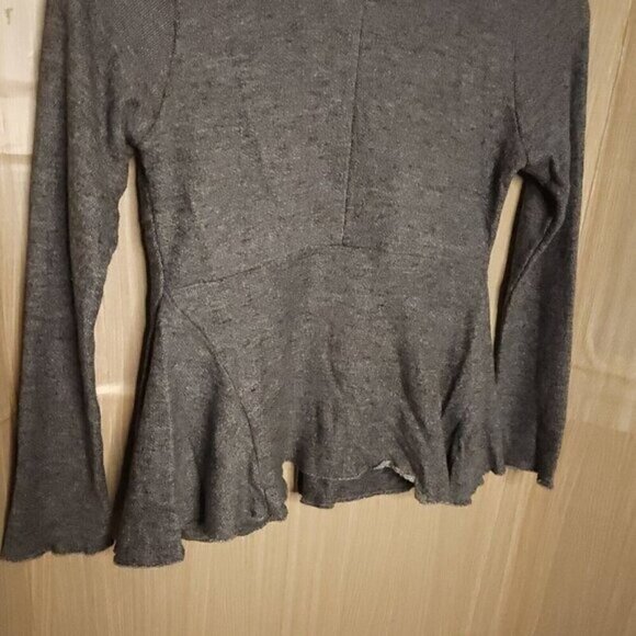 Lucy Love Womens Grey Heathered Distressed Open Sweatshirt Cardigan Small - Picture 4 of 7